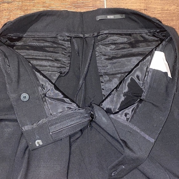 Hugo Boss Black Trousers Belt Loops Flare Leg Size 4 - Picture 10 of 13